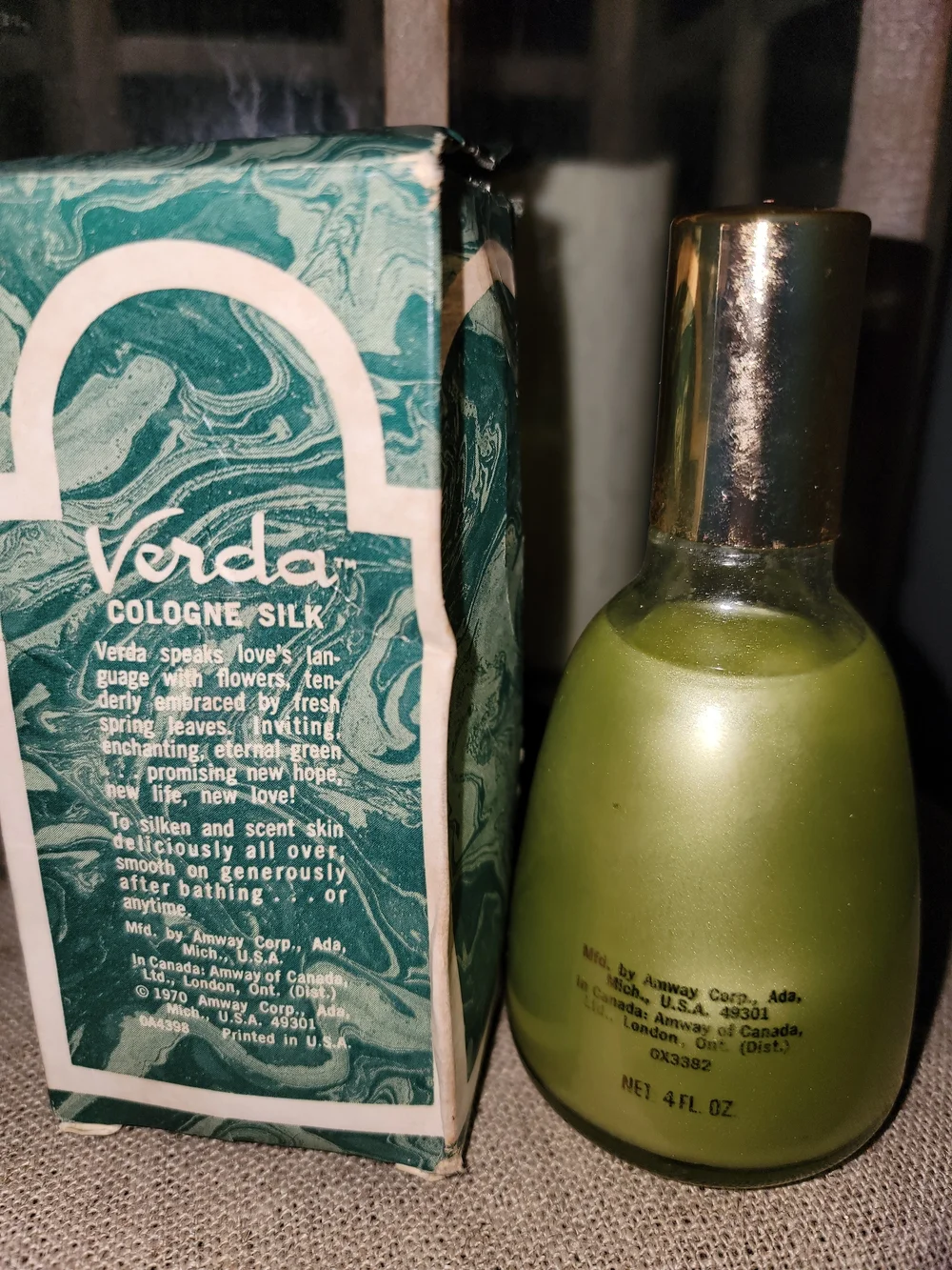 Vintage Verda Cologne Silk Body Oil – Green. With Original Box